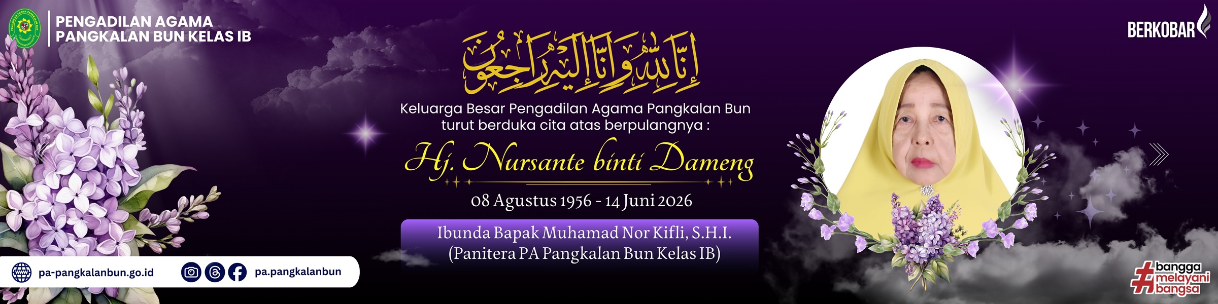Ucapan Duka Cita Ibunda Bpk Panitera PA